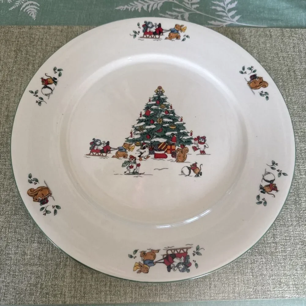 Vintage MAGICAL CHRISTMAS Salad Plate China Pearl, 10 3/4” , EUC!